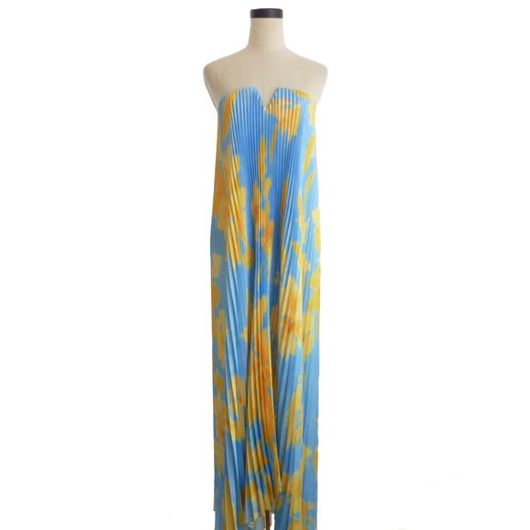 Blue and Yellow Maxi Dress - Picture 1 of 8